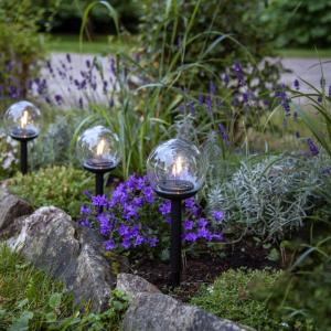 Star Trading Globe Solcellspollare Svart 3-Pack