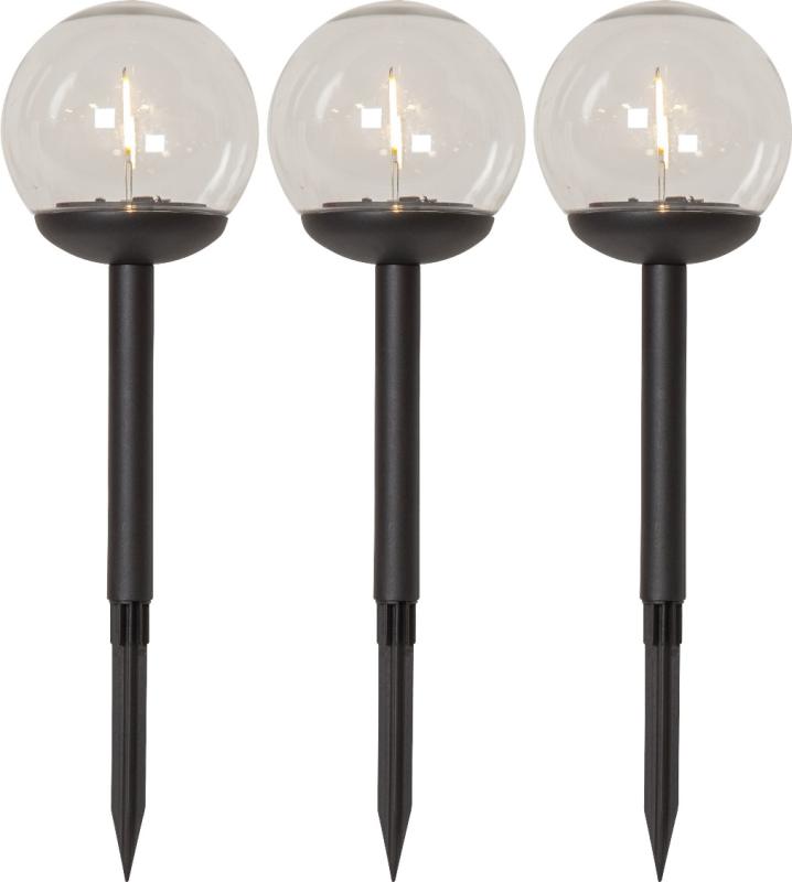 Star Trading Globe Solcellspollare Svart 3-Pack at lavanille