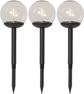 Star Trading Globe Solcellspollare Svart 3-Pack