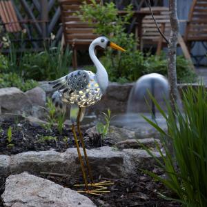 Star Trading Heron Solcellsdekoration Grå