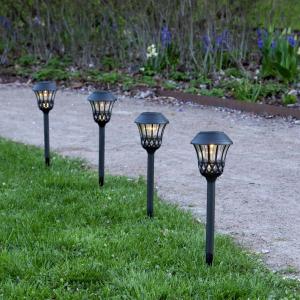 Star Trading Lace Solcellspollare Svart 4-Pack