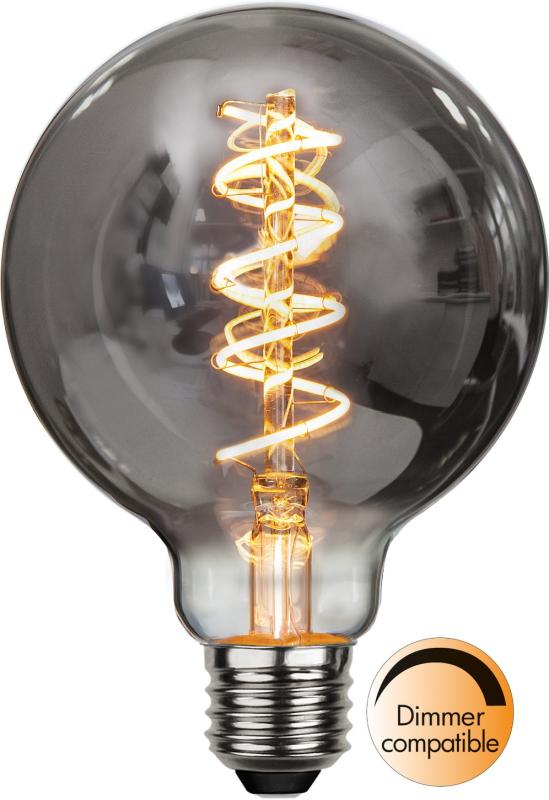 Star Trading LED-Lampa E27 Glob 95 Decoled Spiral 2W Rökfärgad at lavanille