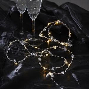 Star Trading Ljusslinga Inomhus Batteridriven Transparent Pärlor 1,9m