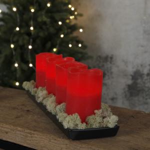 Star Trading May LED-Blockljus 4-Pack Röd