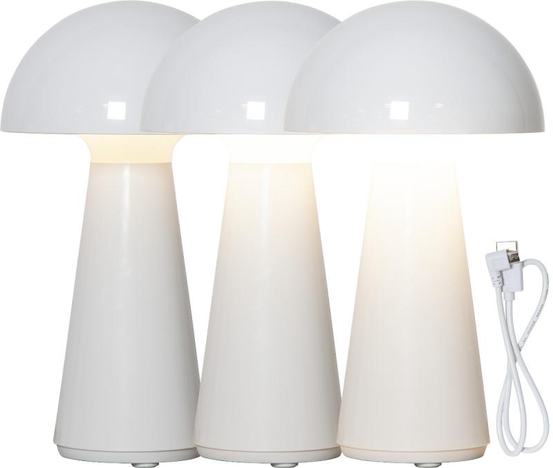 Bordslampa Batteri Vit Star Trading Mushroom 28cm at lavanille