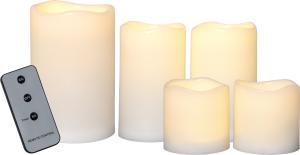 Star Trading Paul Blockljus LED 5-Pack Utomhus Elfenben