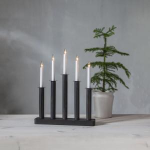 Star Trading Plate Adventsljusstake Svart 45cm