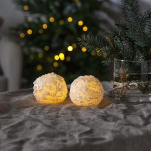 Star Trading Snowball LED-Ljus 2-Pack Vit 7cm