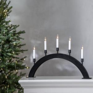Star Trading Vind Adventsljusstake Svart 38cm