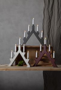 Star Trading Zack Adventsljusstake 41 cm Grå