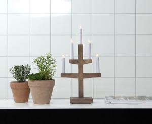 Star Trading Trapp Adventsljusstake 46cm Brun