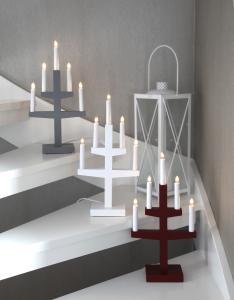 Star Trading Trapp Adventsljusstake 46cm Grå