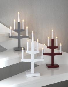 Star Trading Trapp Adventsljusstake 46cm Röd