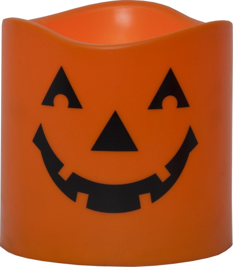Star Trading Halloween Blockljus LED Orange 15cm