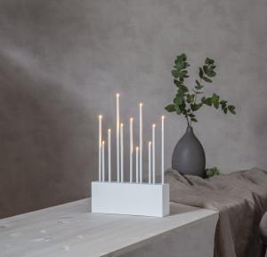 Star Trading Buzz Adventsljusstake Vit 43cm