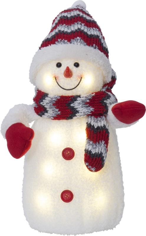 Star Trading Joylight Snögubbe Vit/Röd 38cm at lavanille