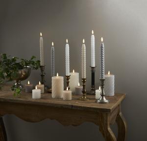 Star Trading Flamme Swirl Antikljus LED Grå 2-Pack