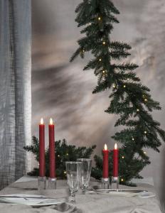 Kronljus LED Röd Star Trading 2-Pack Flamme 15cm