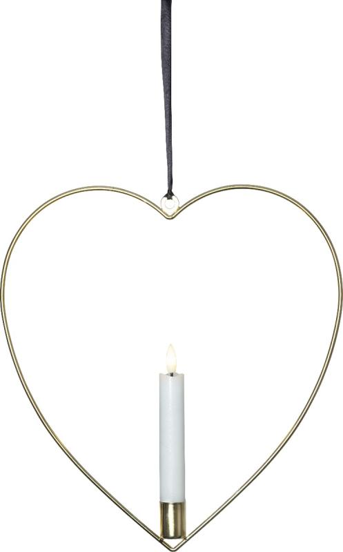 Inomhusdekoration Star Trading Flamme Heart Mässing 28cm at lavanille