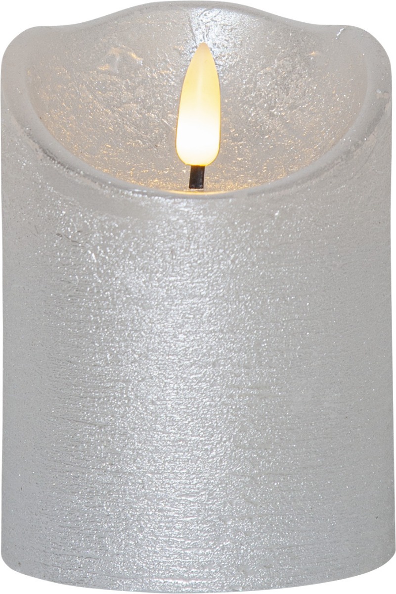 Star Trading Flamme Rustic Blockljus LED Silver 10cm
