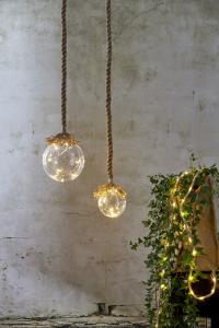 Star Trading Ljusslinga Inomhus Batteridriven Glasdekoration Beige Jutta 15cm