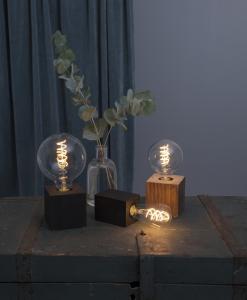 Lampfot Trä Svart Star Trading Lys 10cm