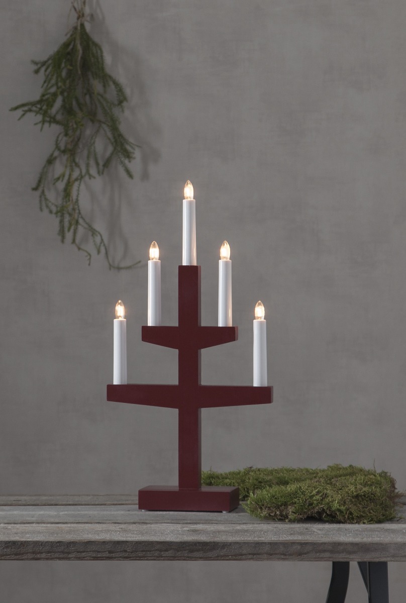Trapp Adventsljusstake Röd 46 cm-Star Trading-lavanille.com
