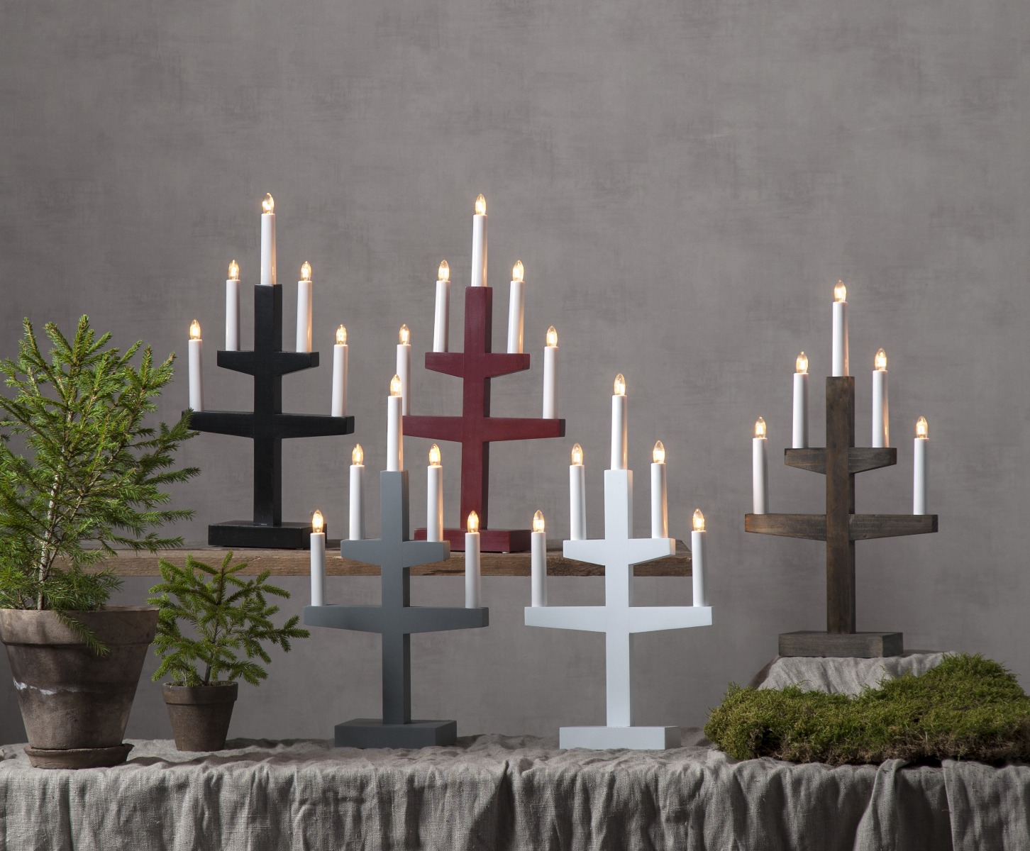 Trapp Adventsljusstake Röd 46 cm-Star Trading-lavanille.com