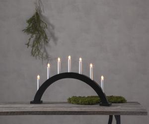 Star Trading Trapp Adventsljusstake Båge 34 cm Svart
