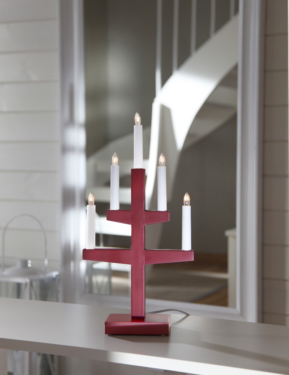 Trapp Adventsljusstake Röd 46 cm-Star Trading-lavanille.com