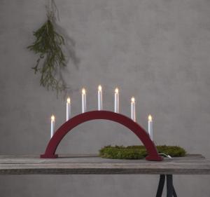 Star Trading Trapp Adventsljusstake Båge 34cm Röd