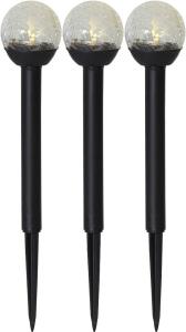 Star Trading Roma Solcellspollare Svart 3-pack