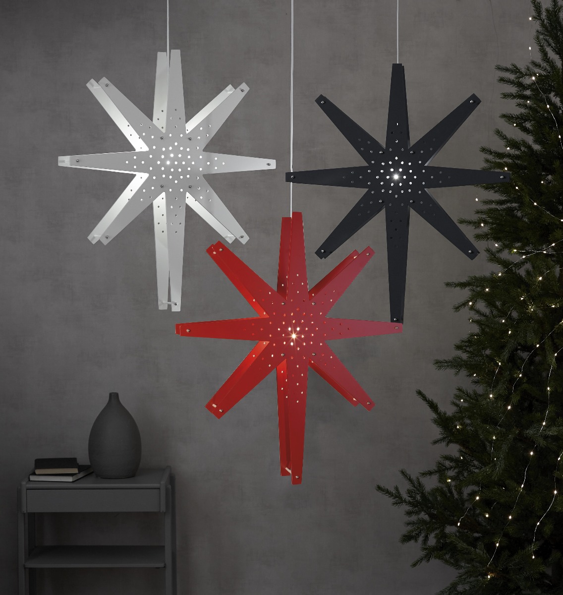Star Trading Tall Julstjärna 70 cm Grafit -Star Trading - lavanille.com