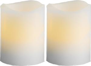 Star Trading Wave Blockljus LED 2-Pack Vit 6cm