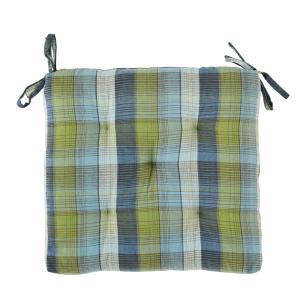 Sittdyna Rutig Grön/Blå 45x45cm Madam Stoltz