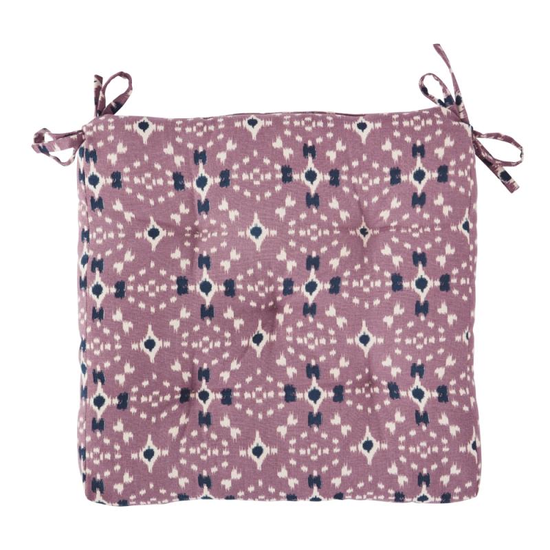 Stolsdyna Lila/Offwhite/Mörkblå Madam Stoltz 45cm at lavanille