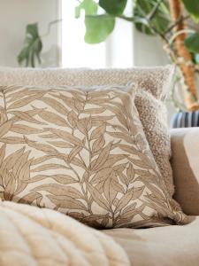Svanefors Kuddfodral Blad Beige 45x45cm
