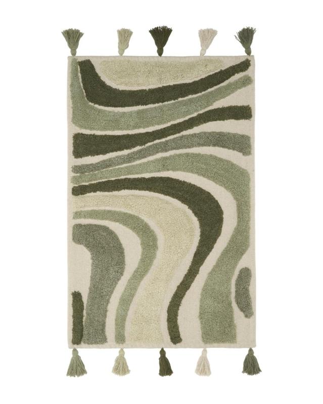 Svanefors Swirl Matta Mossgrön 90x130cm at lavanille