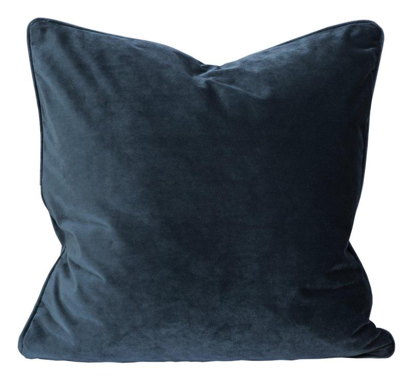 Svanefors Elise Kuddfodral Sammet 45x45cm Mörkblå at lavanille