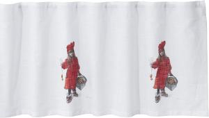 Gardinkappa Röd Svanefors Idun 50x250cm