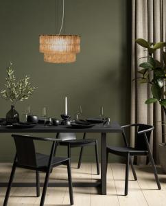 Taklampa Abelone Amber/Svart 47cm Aneta Lighting