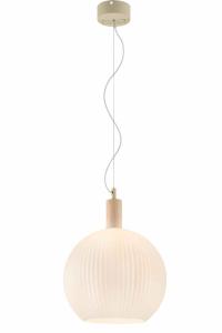 Taklampa Glas Lapponia Vit/Trä Ø35cm Aneta Lighting