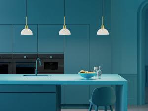 Taklampa Glas Opal/Mässing Dimbar Herstal Vienda 20cm