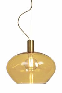 Taklampa Glas Mässing/Amber Aneta Lighting Bell 35cm