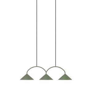 Taklampa Pendel 3L Mossgrön Globen Lighting Curve 95cm