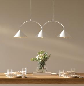 Taklampa Pendel 3L Vit Globen Lighting Curve 95cm