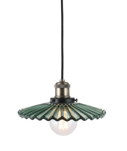 Taklampa Pendel Glas Grön Globen Lighting Cobbler 25cm