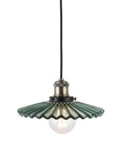 Taklampa Pendel Glas Grön Globen Lighting Cobbler 25cm