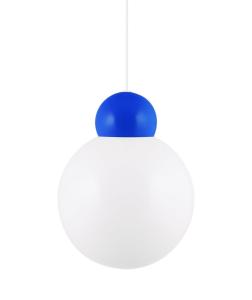 Taklampa Pendel Opalvitt Glas Blå Globen Lighting Ripley 25cm