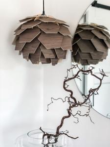 Taklampa Trä Aneta Lighting Carpatica Brun 41cm